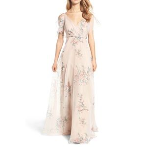 Jenny Yoo Cassie Flutter Sleeve Gown